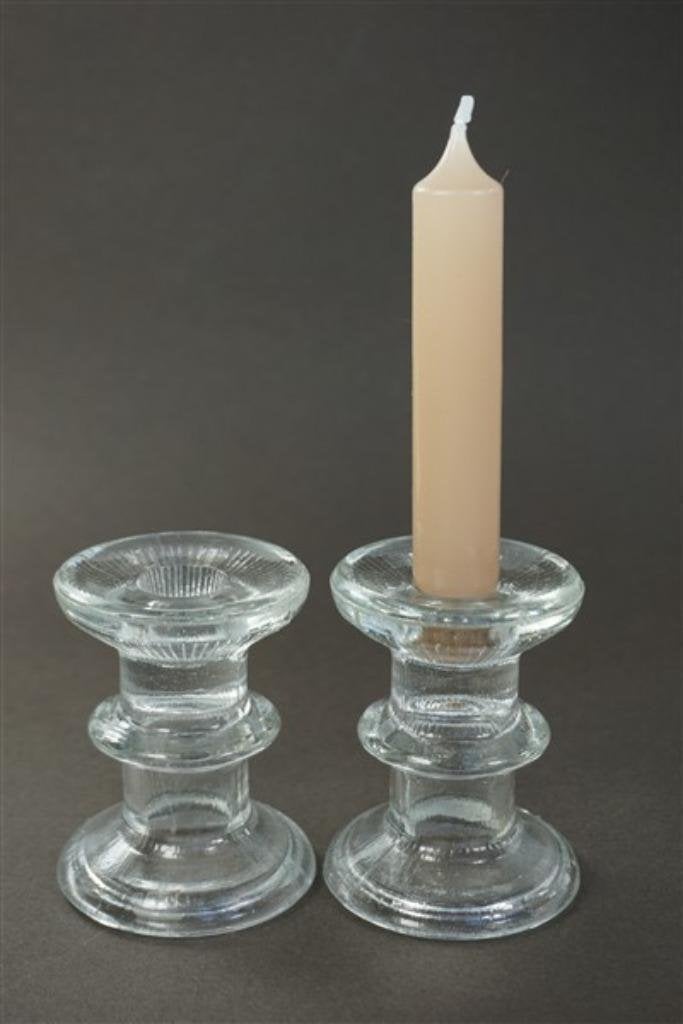 Vintage glazen ijskandelaars laag model, Ophalen of Verzenden, Glas