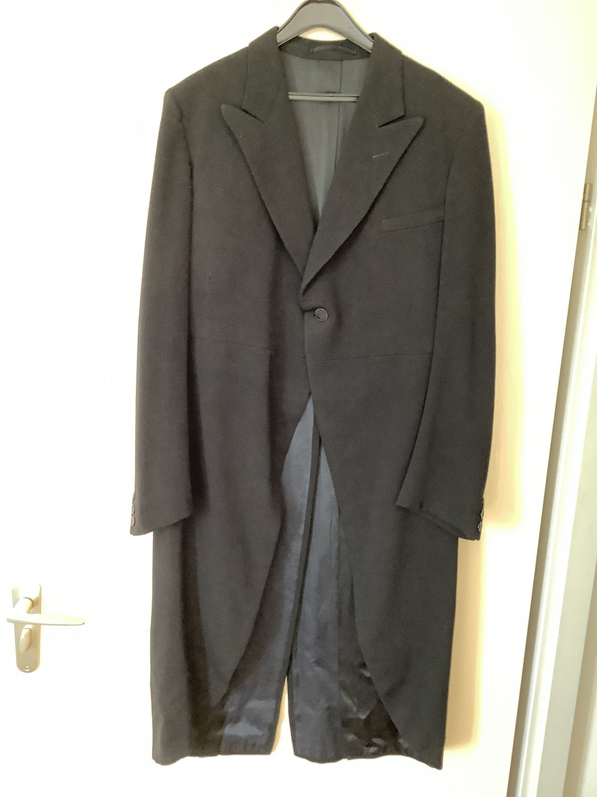 Slipjas, pantjesjas : vintage, medium, wol, carnaval, Ophalen of Verzenden, Gedragen, Maat 48/50 (M), Zwart