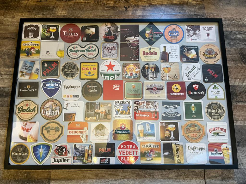 Unieke Bier Viltjes Collectie in Lijst - Diverse Merken, Ophalen, Gebruikt, Viltje(s), Overige merken