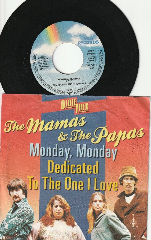 Mamas And Papas - Monday Monday/Dedicated to the one I love, Cd's en Dvd's, Vinyl Singles, Ophalen, Gebruikt, Pop