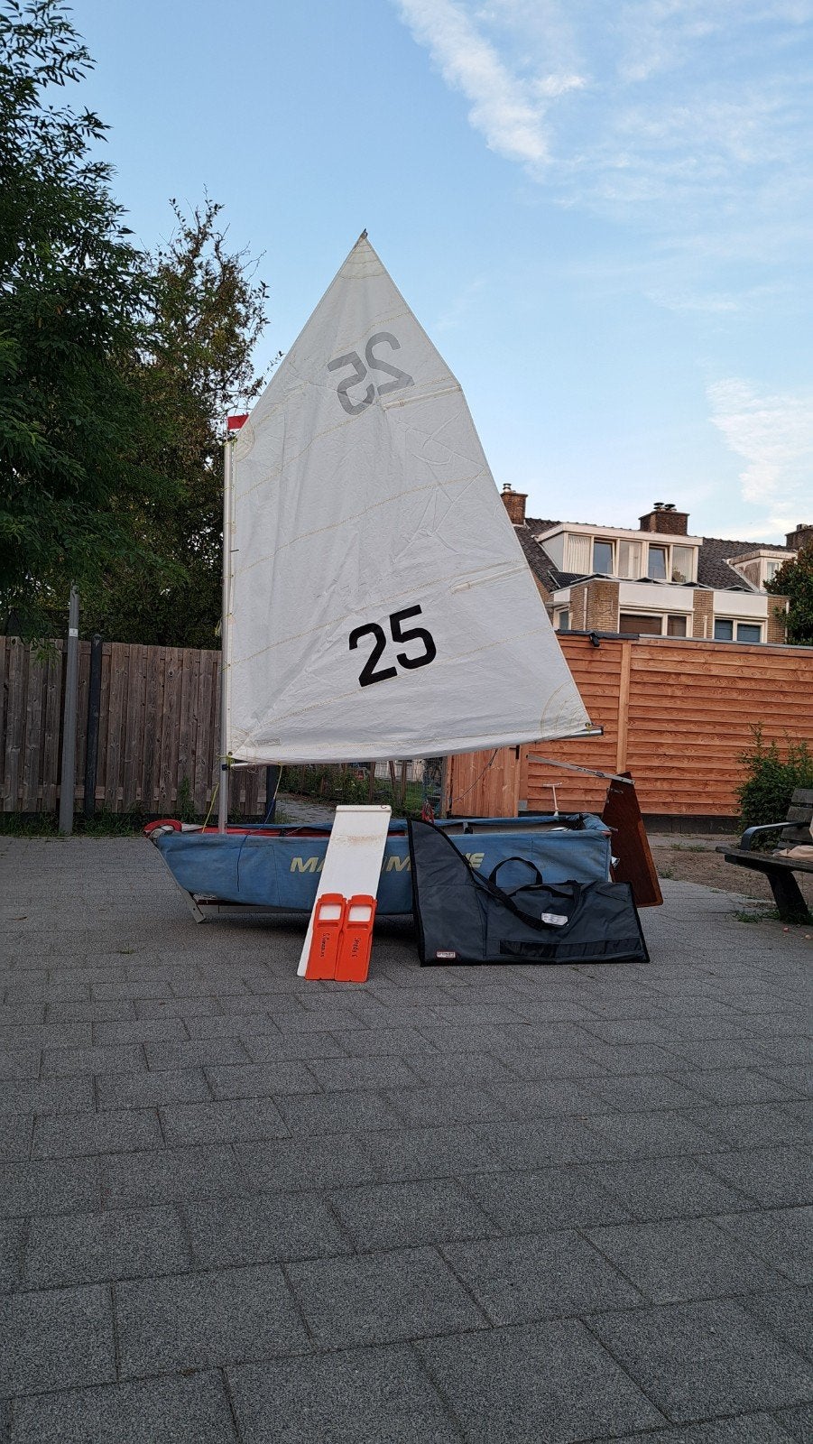 Van Wettum zeil nummer 25 Optimist Speedy Gonzales, Ophalen, Gebruikt, Overige typen, Minder dan 15 m²