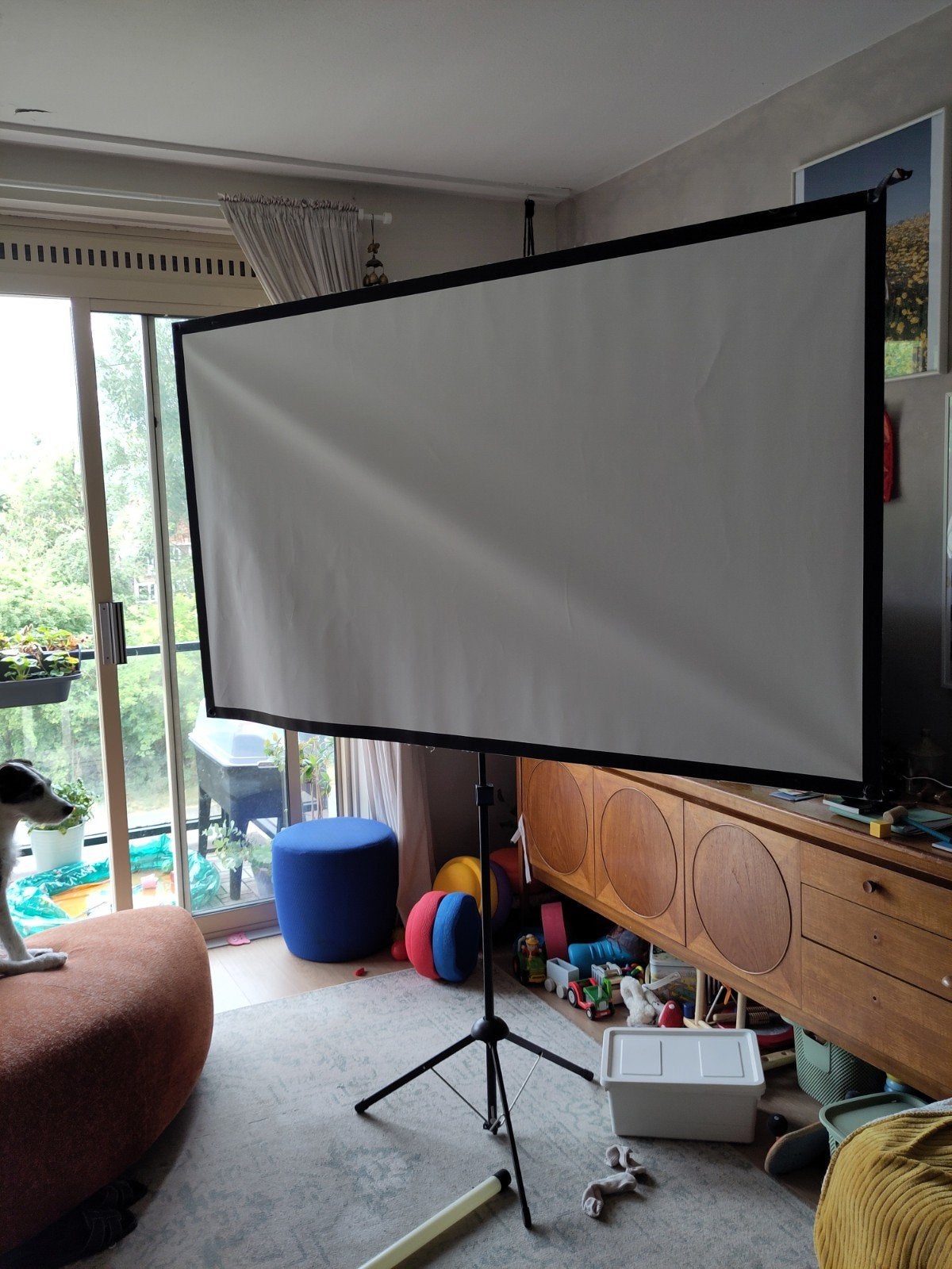 Celexon projectiescherm op statief 107x185cm, Ophalen, Gebruikt