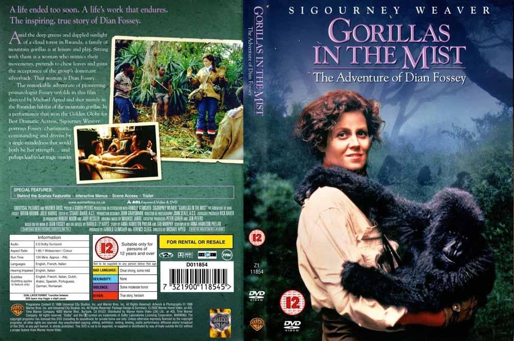 Gorillas in the Mist 1988 DVD met Sigourney Weaver, Cd's en Dvd's, Alle leeftijden, Ophalen of Verzenden, Zo goed als nieuw