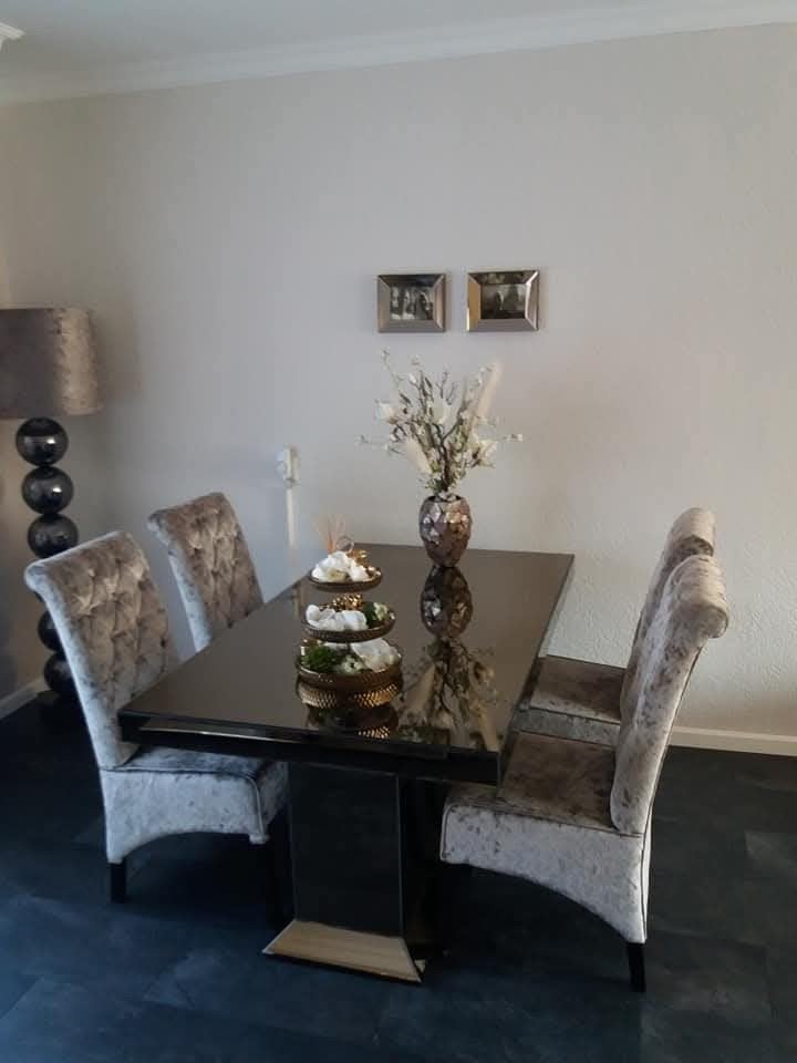 eettafel brons spiegel glas eric kuster stijl, Huis en Inrichting, Ophalen, 50 tot 100 cm, 150 tot 200 cm, Vier personen
