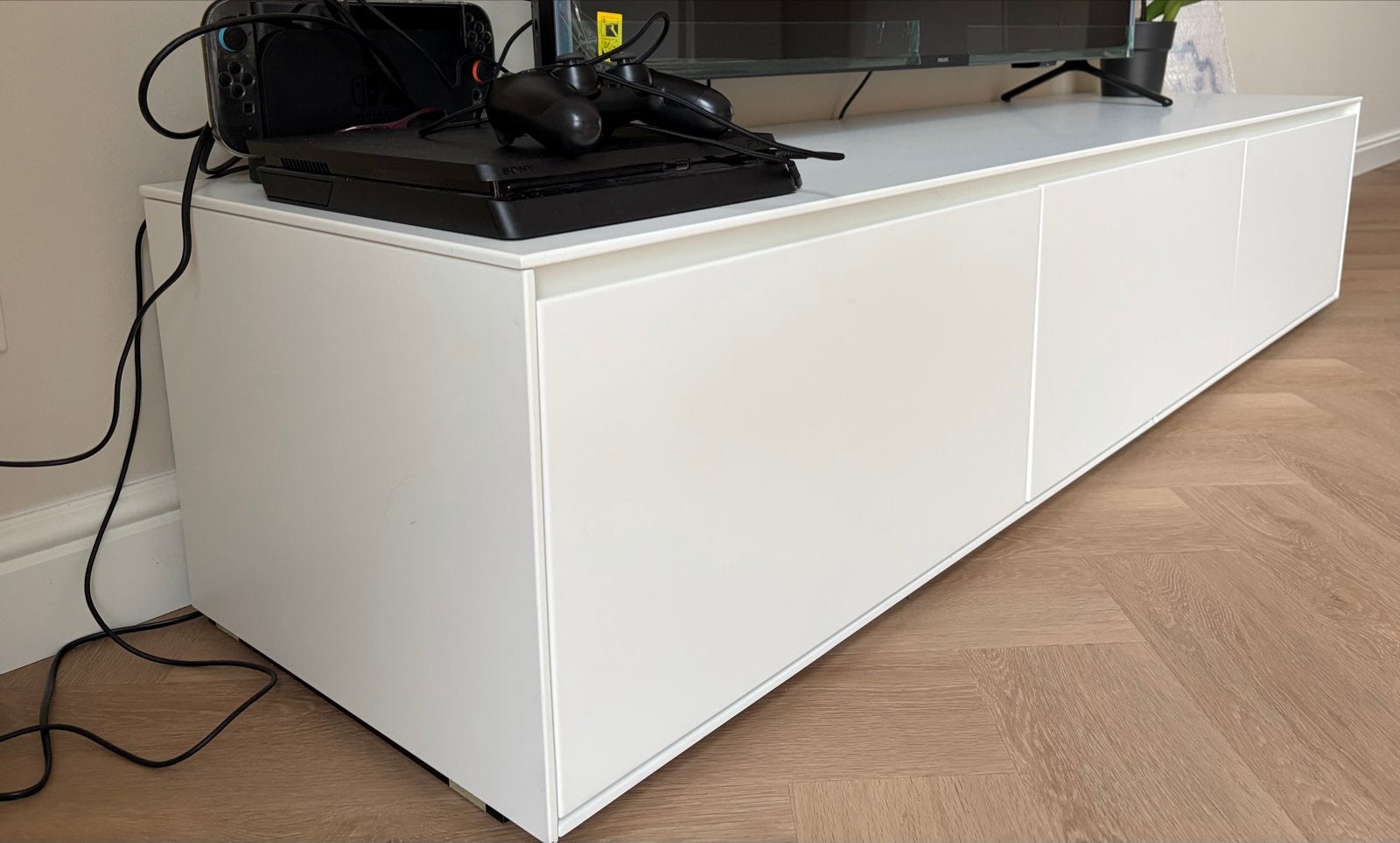 Goossens Vision TV meubel mat wit 180x45x35 cm, Ophalen, Gebruikt, 150 tot 200 cm, Minder dan 100 cm