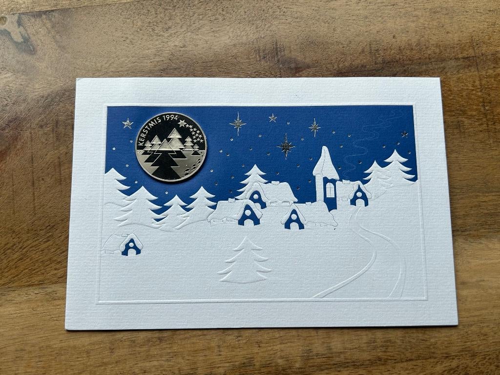 Kerstkaart met penning, Ophalen of Verzenden, Nieuw, Kerst