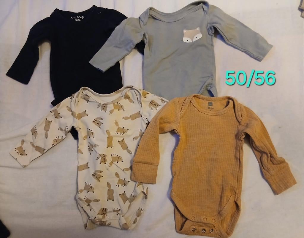 4 rompertjes maat 50/56, Kinderen en Baby's, Ophalen of Verzenden, Zo goed als nieuw, Diverse, Jongetje of Meisje