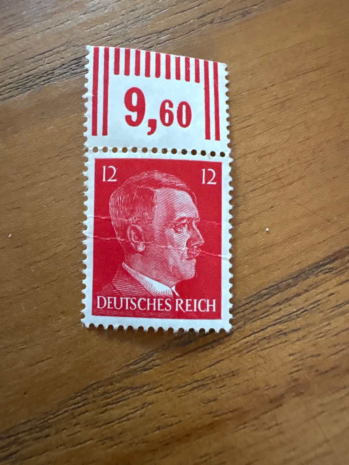 Zeldzame postzegel Hitler Deutsches Reich 9,60, Ophalen of Verzenden, Duitse Keizerrijk, Gestempeld