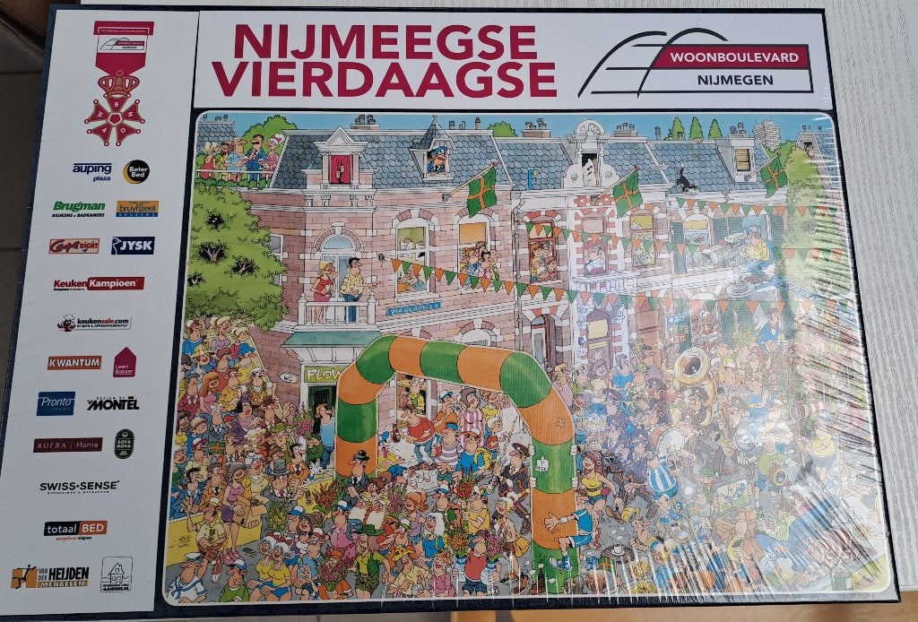 Nijmeegse Vierdaagse Jan van Haasteren, Hobby en Vrije tijd, Denksport en Puzzels, Ophalen of Verzenden, 500 t/m 1500 stukjes