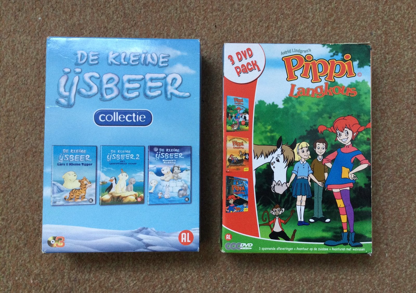 Dvd-boxen (De kleine ijsbeer + Pippi Langkous, Ophalen of Verzenden, Zo goed als nieuw, Box/collectie