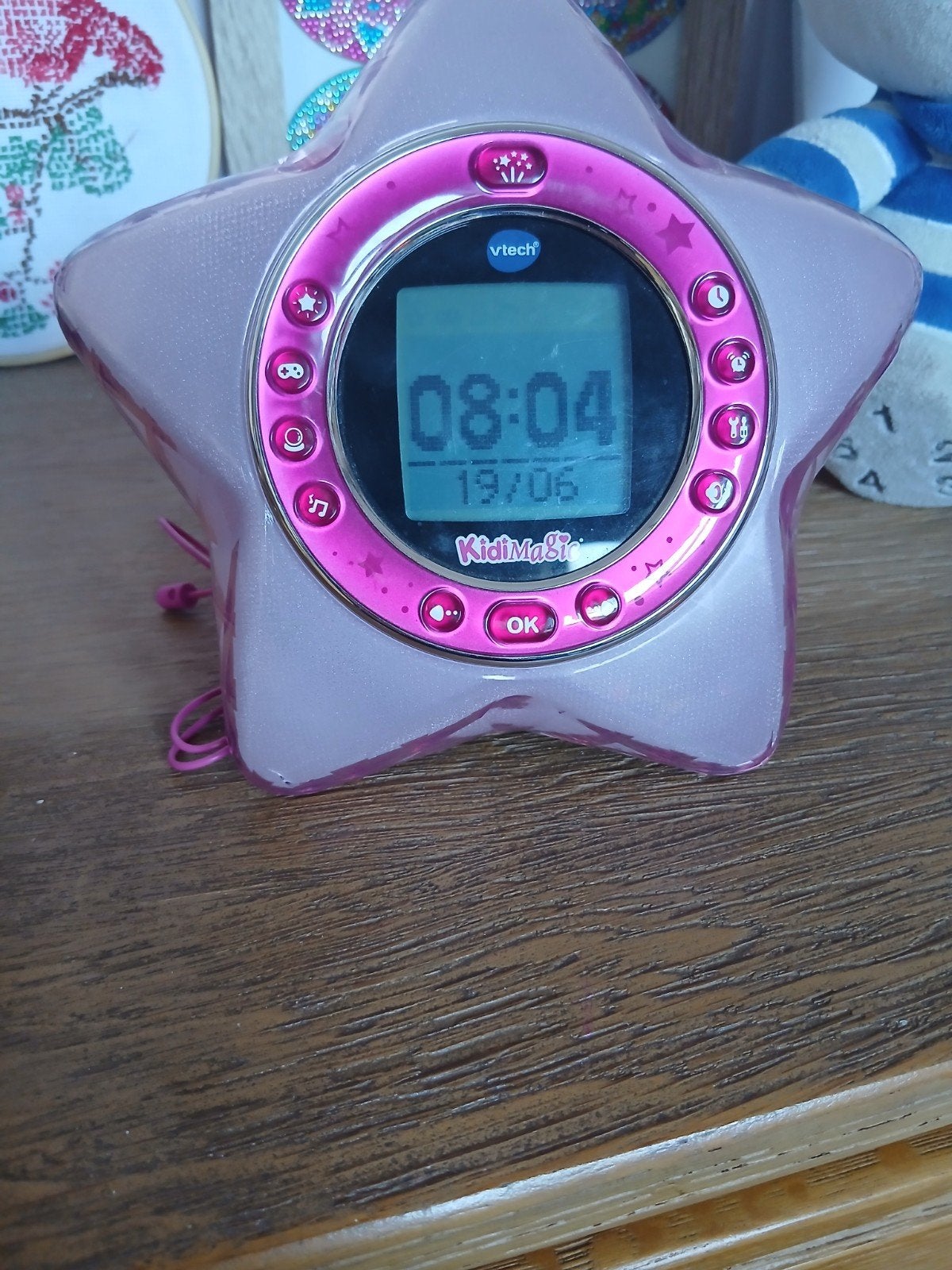 VTech Kidimagic Ster Wekker - Roze Digitale Klok, Ophalen, Gebruikt, Werkt op batterijen, Roze