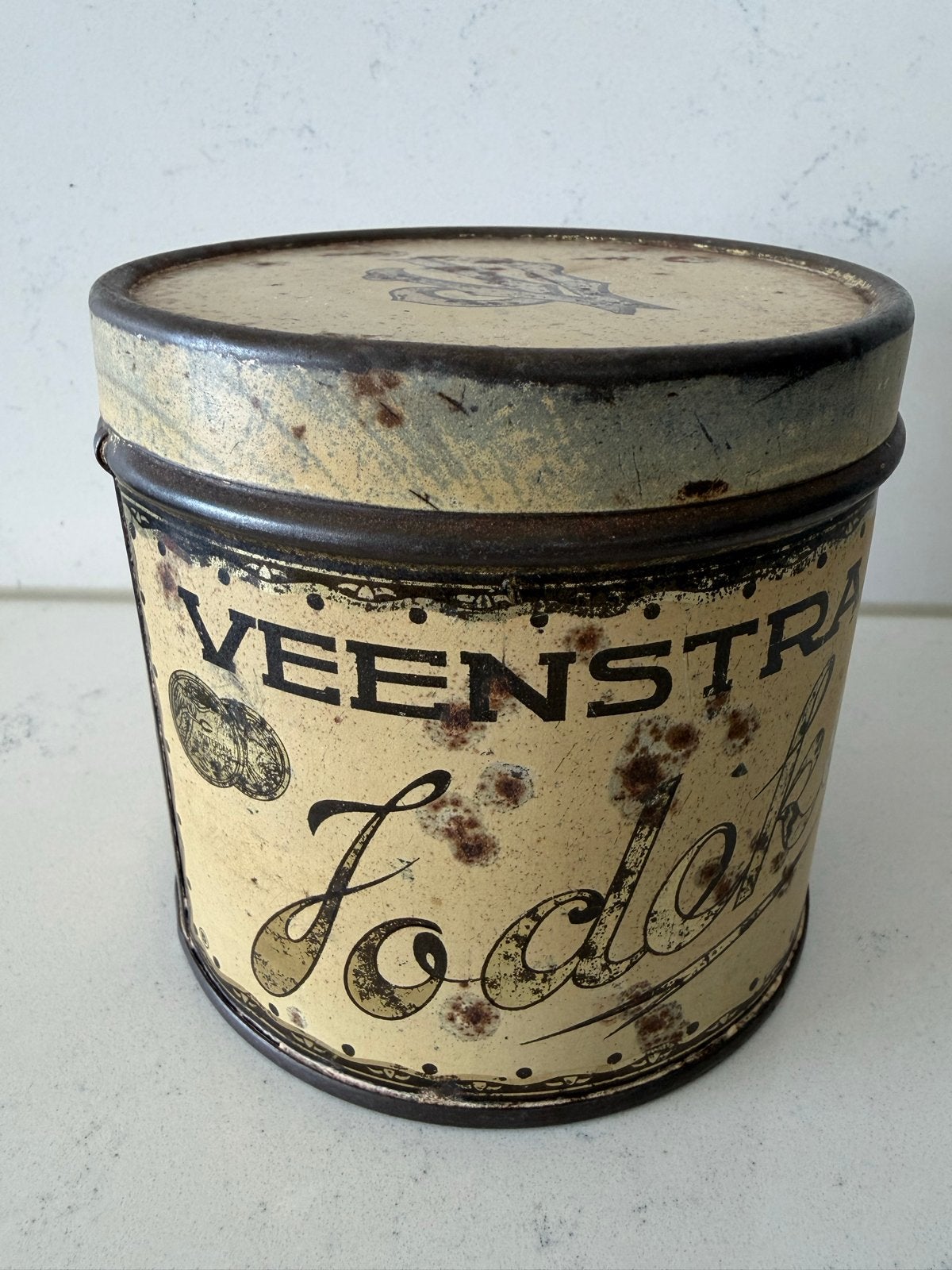 Antiek bllik Veentra's Jodekoeken Joure, zeldzaam! 1921-1934, Ophalen of Verzenden
