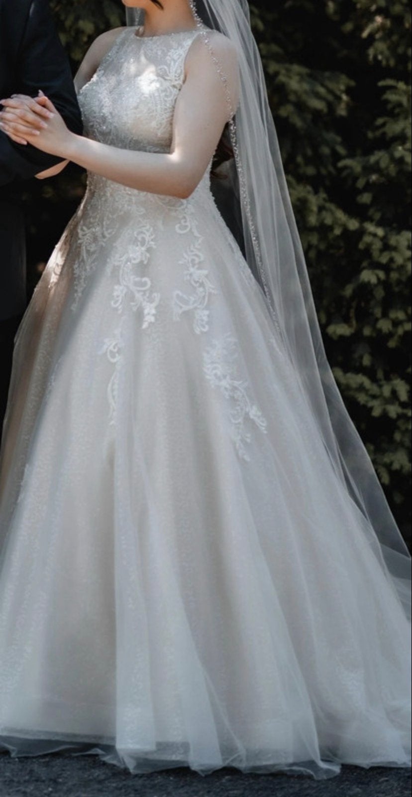 Bruidsjurk met sluier en corset - maten S, M, L, Ophalen, Zo goed als nieuw, Wit, Trouwjurk