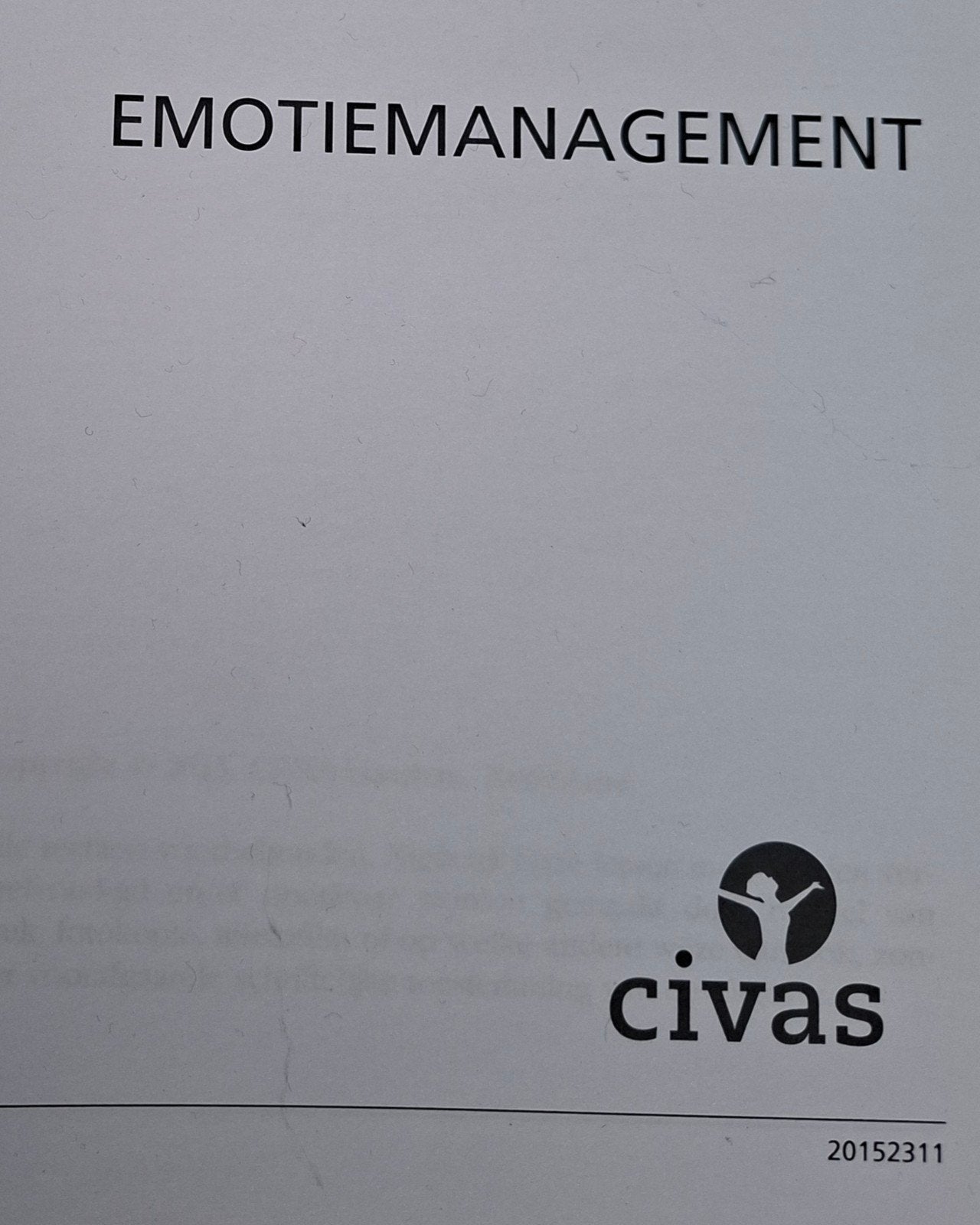 Civas Opleiding Emotiemanagement - Zo goed als nieuw, Ophalen of Verzenden, Zo goed als nieuw, Boek, Welzijn en Spiritualiteit