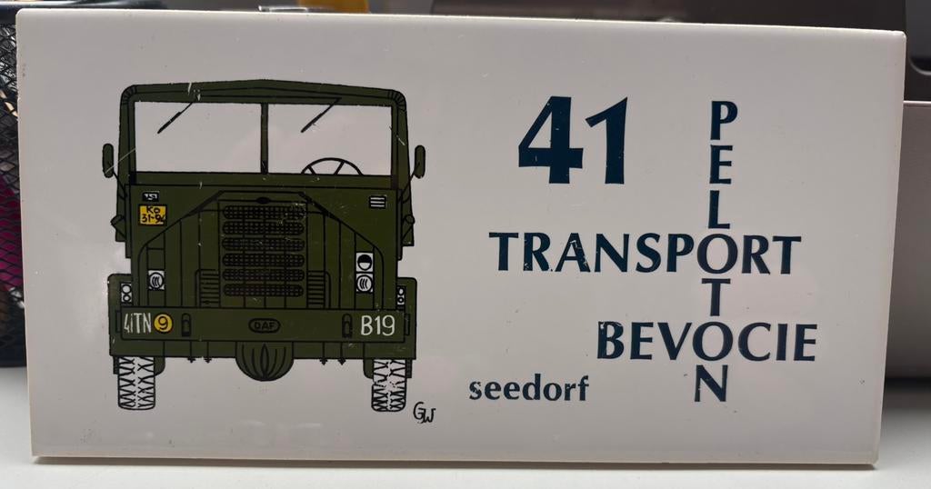 tegel Seedorf  41 transport bevocie, Verzamelen, Militaria | Algemeen, Ophalen of Verzenden, Landmacht, Nederland