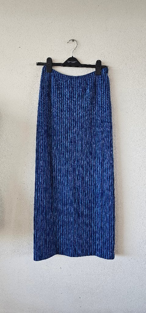 Vintage CHACOK geplooide maxi rok in blauw en paars maat L, Blauw, Maat 42/44 (L), Ophalen of Verzenden, Gedragen