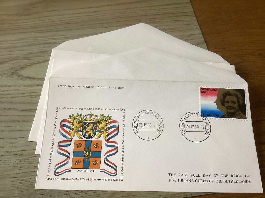 No2430 29-4-1980 Juliana laatste dag koningin Nederland, Postzegels en Munten, Postzegels | Eerstedagenveloppen, Ophalen, Onbeschreven
