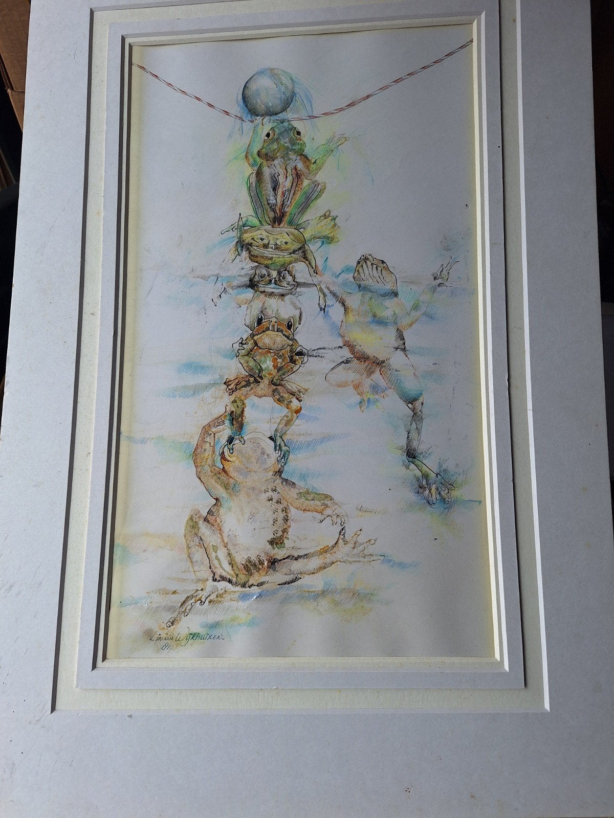 trapeze kikkers, Ophalen, Zo goed als nieuw, Minder dan 50 cm, Schilderij