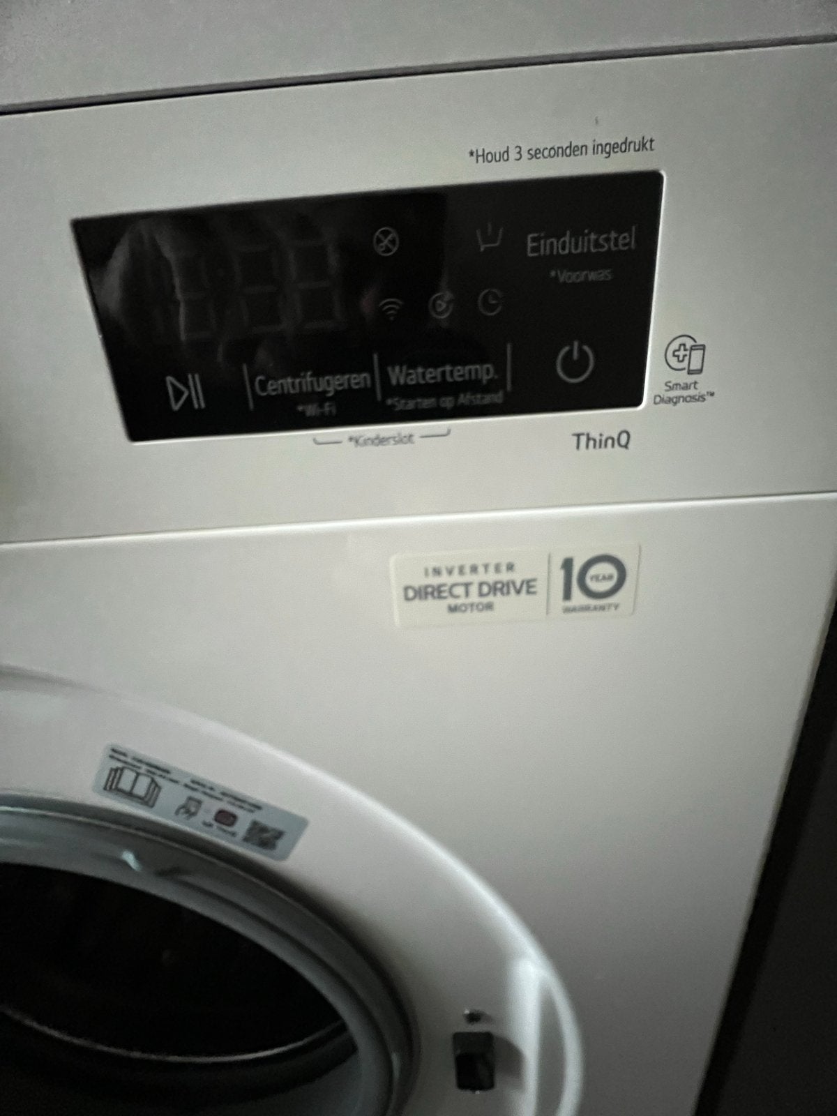 LG Wasmachine 8kg -Bijna neuiwe, Ophalen, Zo goed als nieuw, Voorlader, 85 tot 90 cm