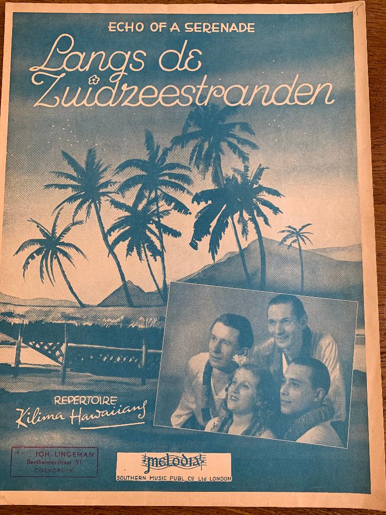 Bladmuziek " Langs de Zuidzeestranden", Ophalen of Verzenden, Zo goed als nieuw, Artiest of Componist
