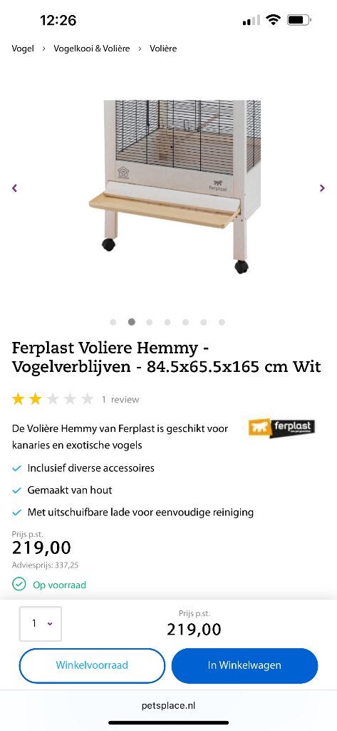 Vogelkooi, Dieren en Toebehoren, Ophalen, Zo goed als nieuw, Hout, Vogelkooi