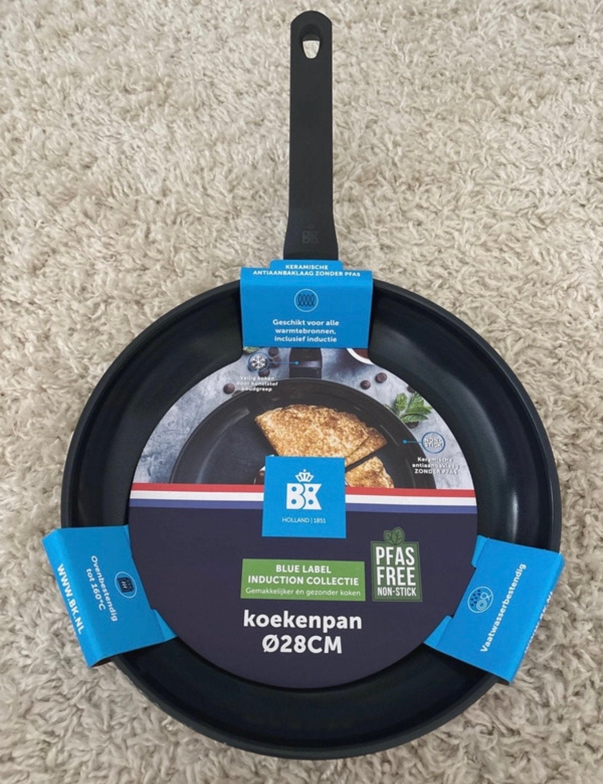 BK Blue Label Koekenpan Ø28CM, Koekenpan, Gebruikt, Antiaanbaklaag, BK