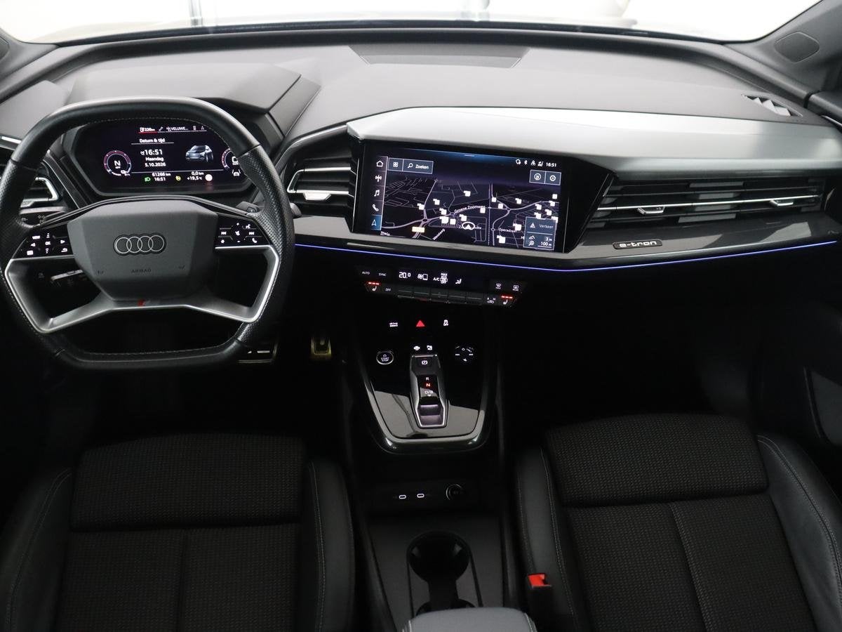 Audi Q4 e-tron 40 S edition 77 kWh | SOH 96% | Camera | Stoe, Automaat, Achterwielaandrijving, Gebruikt, Zwart