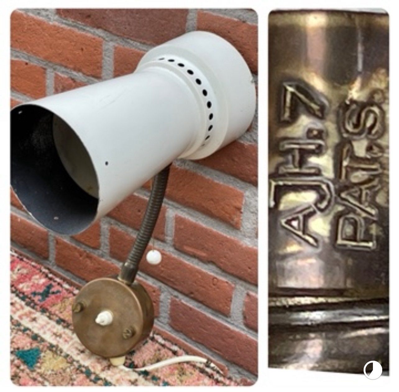 Vintage wandlamp Zweeds AJH 7 PAT.S (Patent Sökt), Ophalen of Verzenden, Gebruikt, Metaal