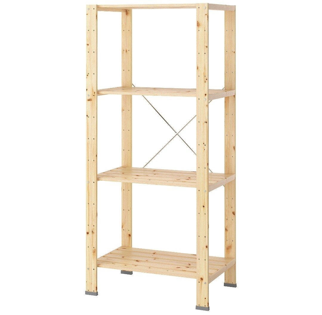 Houten stellingkast met 6 planken Ikea Hejne, Ophalen, Gebruikt