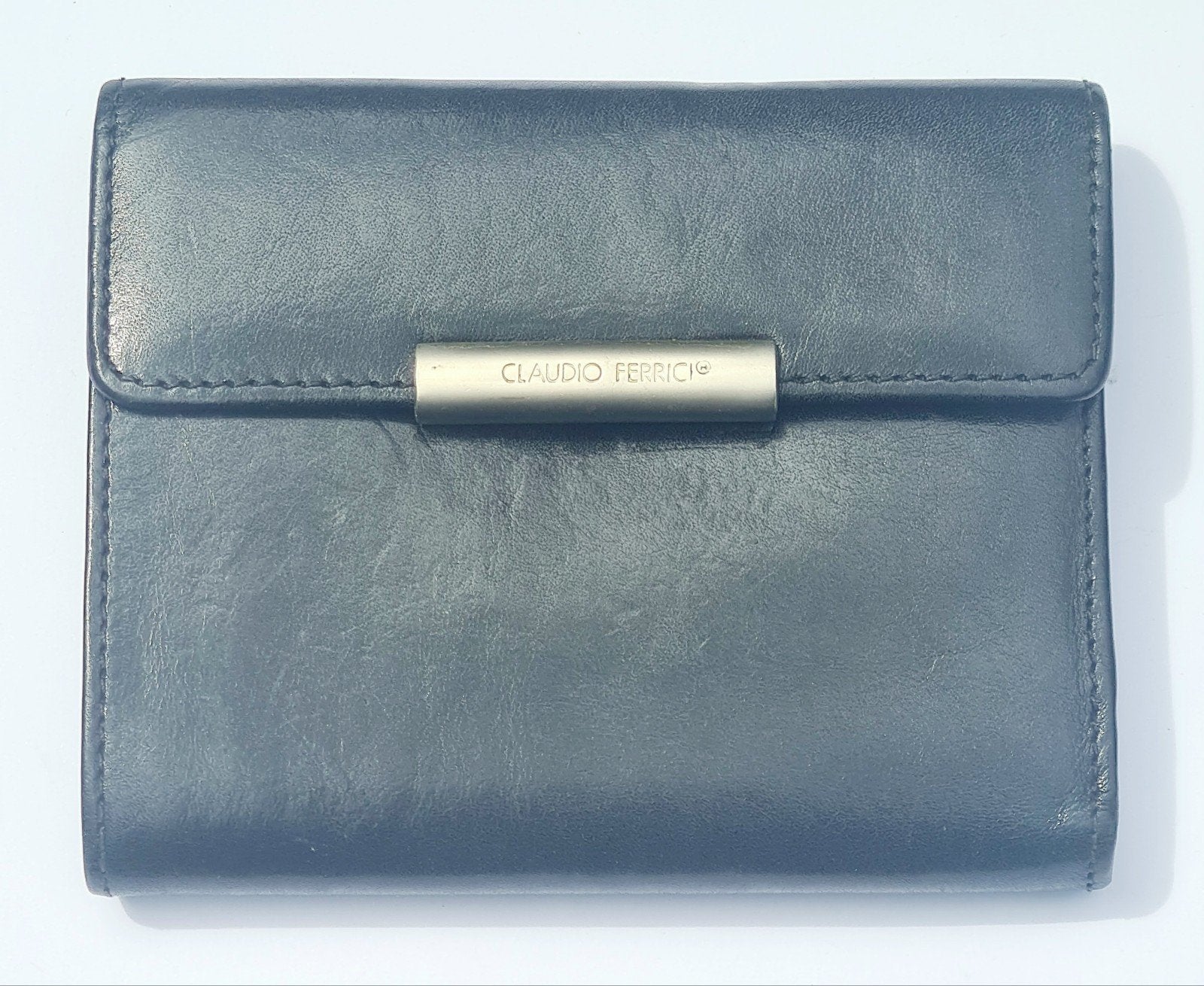 Luxe zwart leder Claudio Ferrici portemonnee, Ophalen of Verzenden, Zo goed als nieuw, Zwart