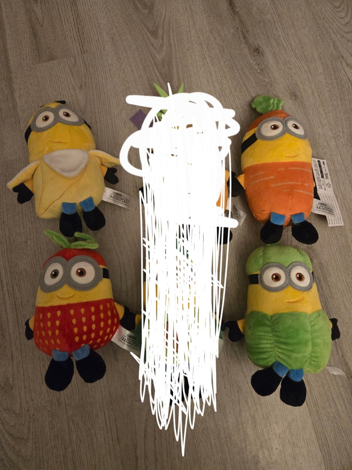 Minions knuffels - set van 4, Gebruikt, Overige merken, Overige karakters, Overige typen