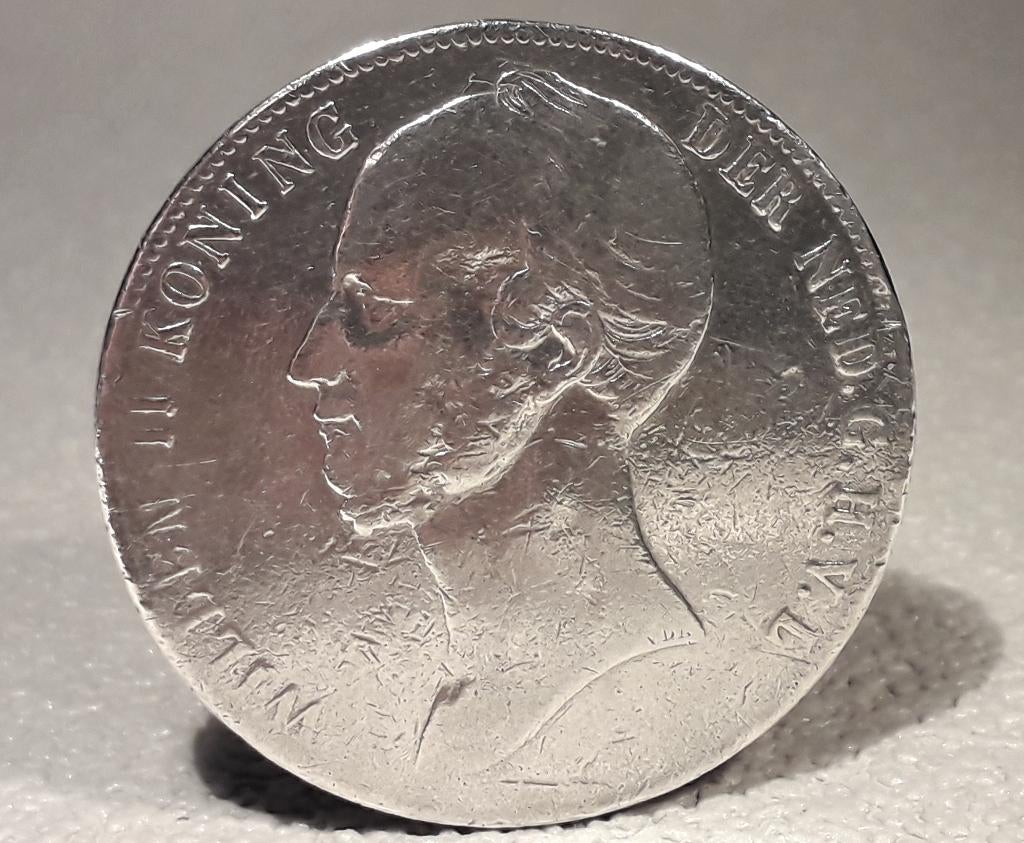 Zilveren 2,5 Gulden 1845, Verzenden, Zilver, Losse munt, 2½ gulden
