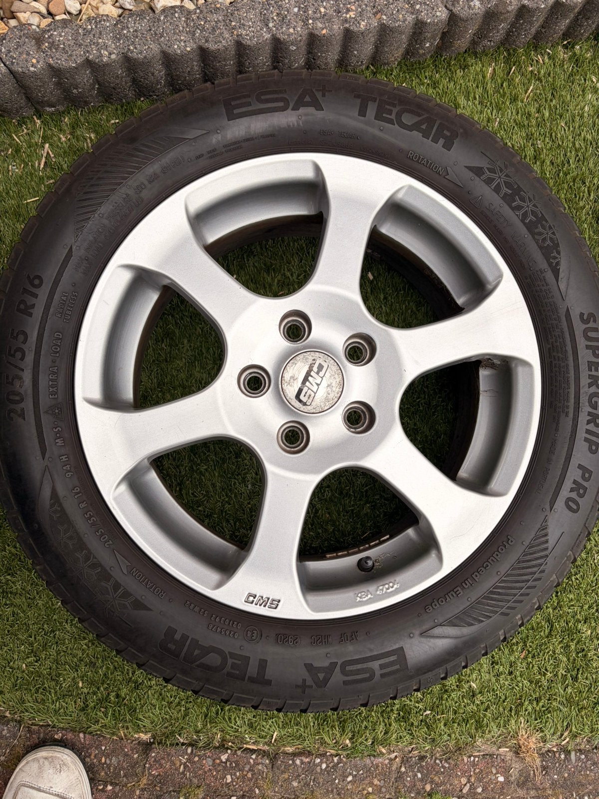 4x Lichtmetalen velgen met winterbanden 205/55 R16, Ophalen, Velg(en), 16 inch, 205 mm