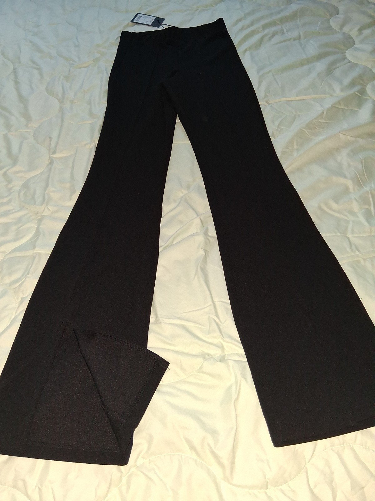 Zwarte flared broek met split - Nieuw met kaartje, The Sting, Zwart, Nieuw, Ophalen of Verzenden