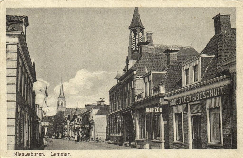 Nieuweburen. Lemmer. - hotel bakker - 1927 gelopen, Verzamelen, Verzenden, 1920 tot 1940, Gelopen, Friesland