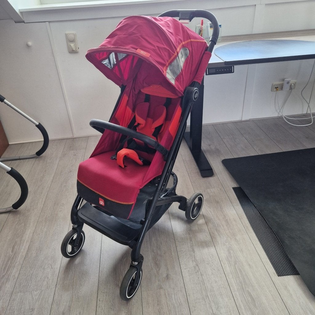 GB Qbit+ All-City buggy – compact opvouwbaar – rood, Ophalen, Gebruikt, Overige merken, Zonnekap
