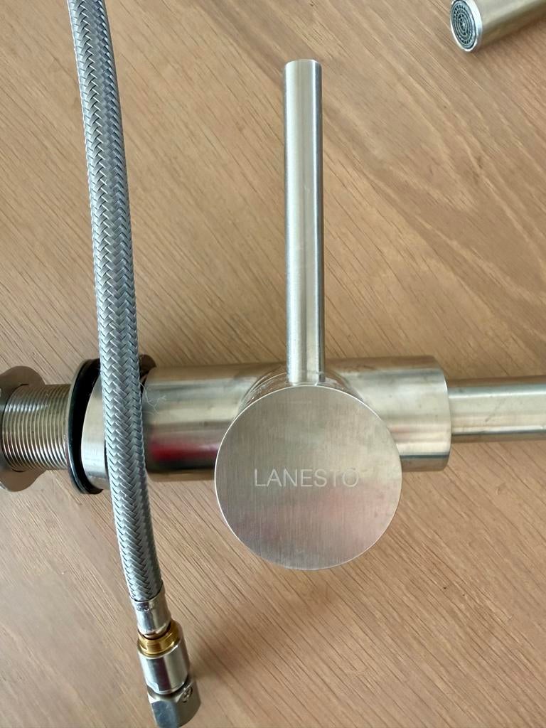Lanesto Forte Keukenmengkraan RVS met uittrekbare perlator, Overige typen, Zilver, Ophalen of Verzenden, Zo goed als nieuw