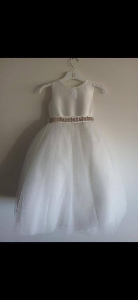 Nieuw wit kinderjurkje met strik en glitterrok, Ophalen of Verzenden, Nieuw, Onbekend, Meisje