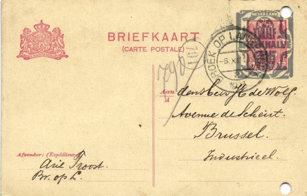 Arie Troost, Broek op Langedijk - 11.1923 - briefkaart, Ophalen of Verzenden, Briefkaart