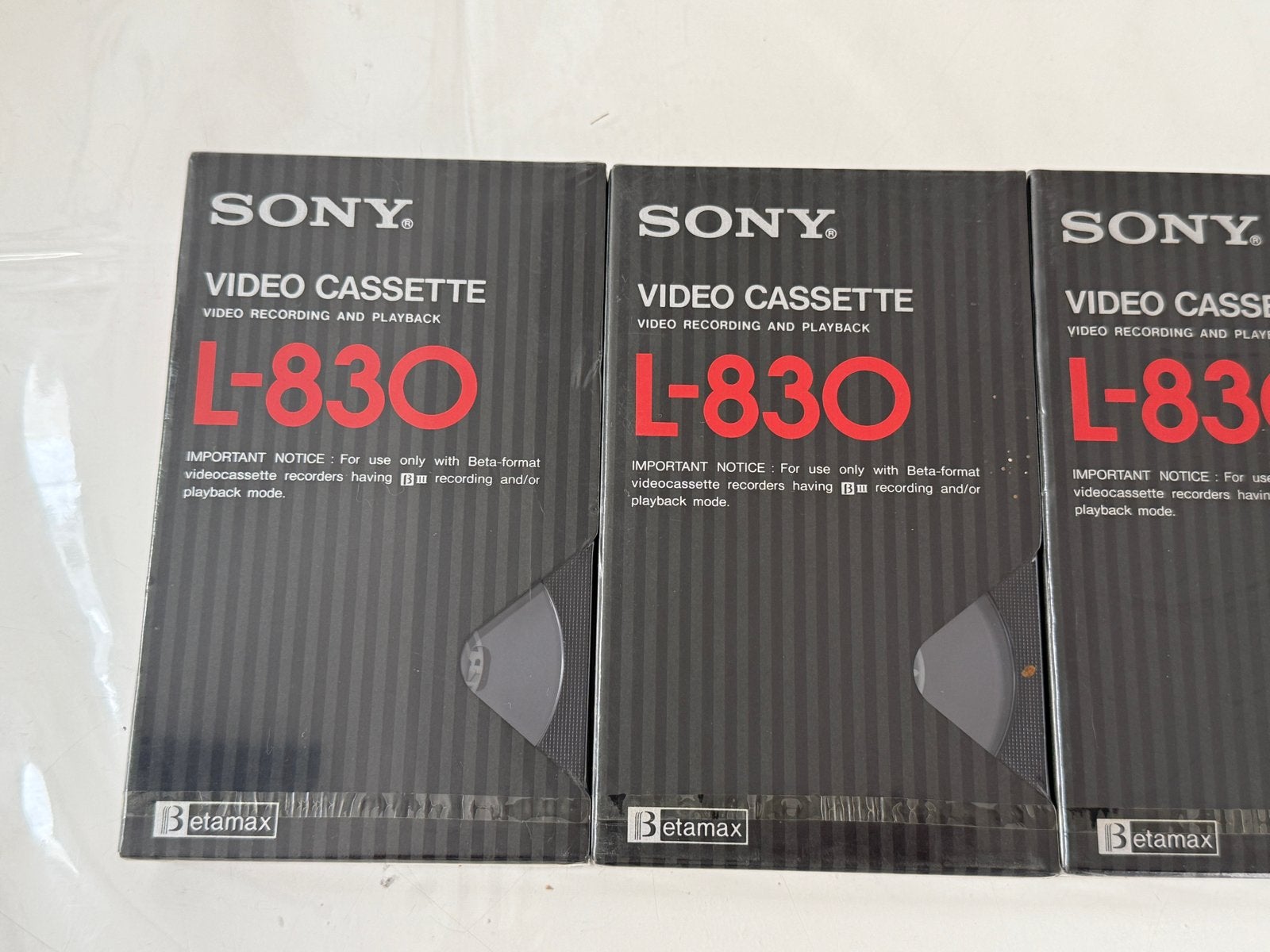 3 Nieuwe Sony L-830 Betamax Videobanden - Ongeopend, Ophalen of Verzenden, Nieuw in verpakking