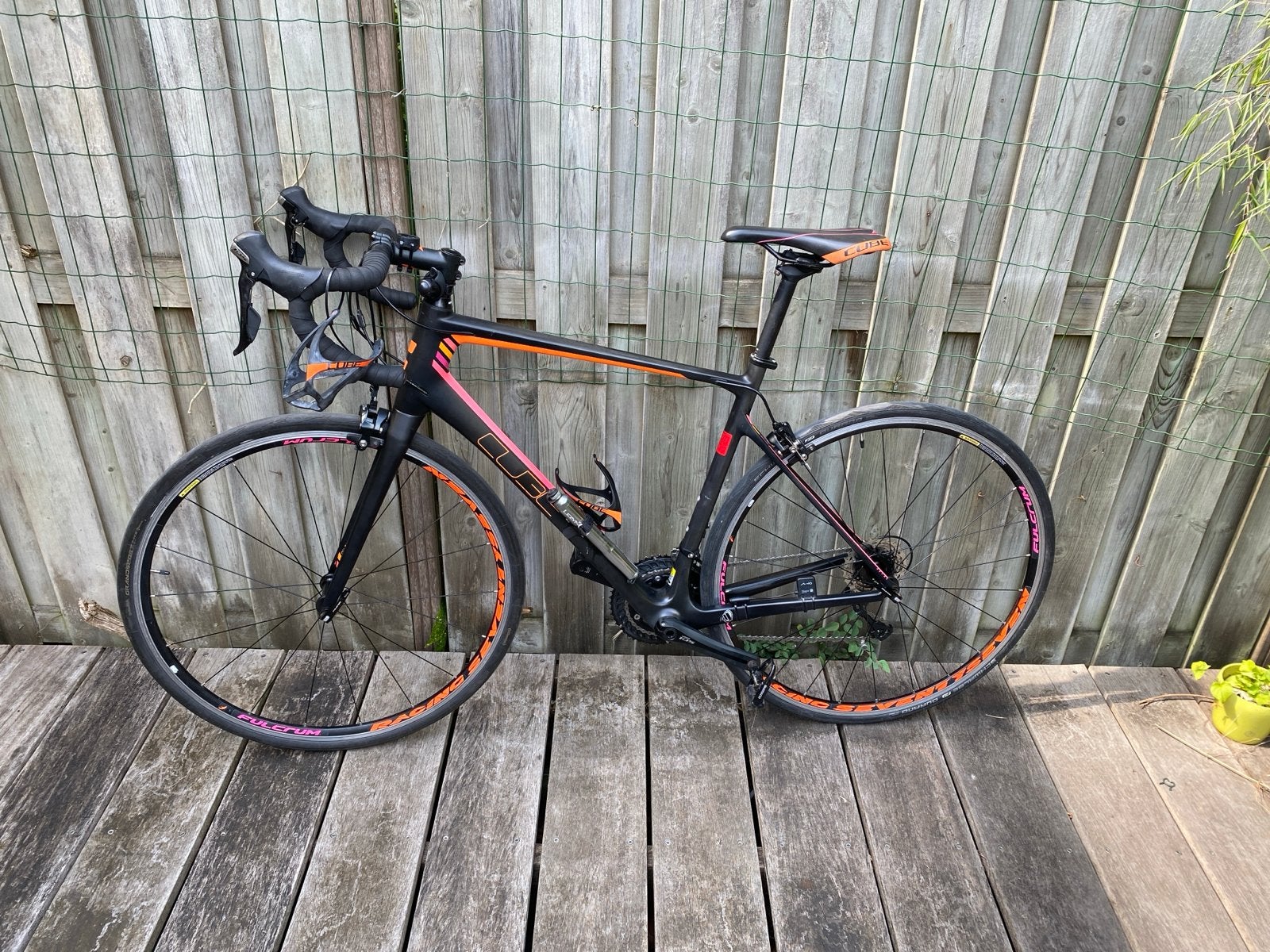 Cube Axial WLS GTC pro 56 cm, zwart + oranje/roze accenten,, Fietsen en Brommers, Fietsen | Racefietsen, 28 inch, Velgrem, Aluminium
