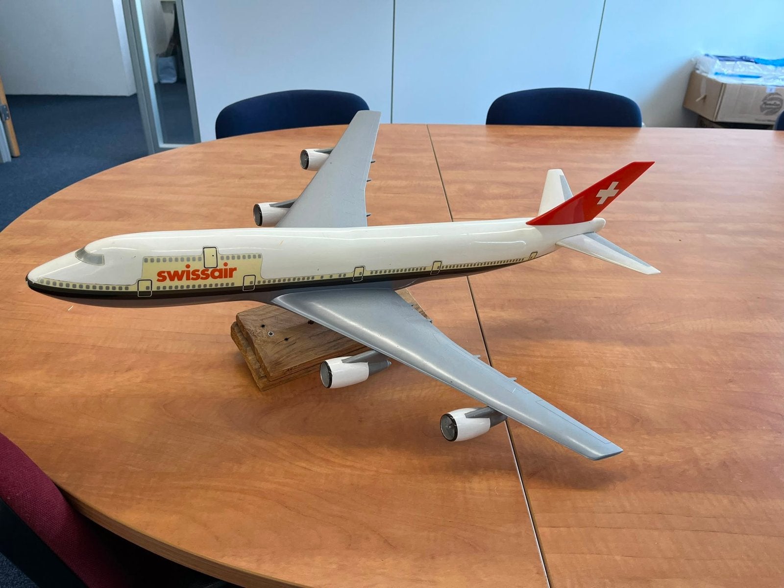 Swissair Vliegtuigmodel - Boeing 747, Overige merken, Gebruikt, Ophalen of Verzenden, Groter dan 1:72