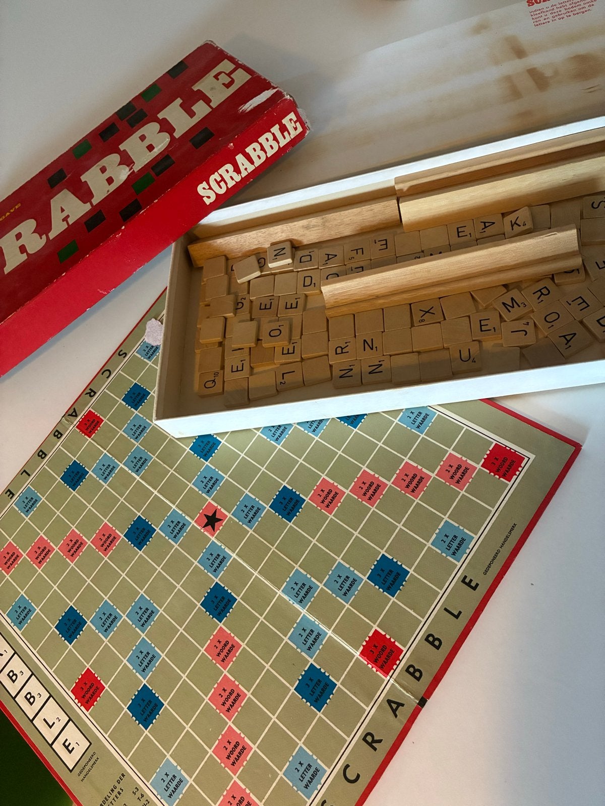 Vintage Scrabble Bordspel, Drie of vier spelers, Ophalen of Verzenden, Gebruikt