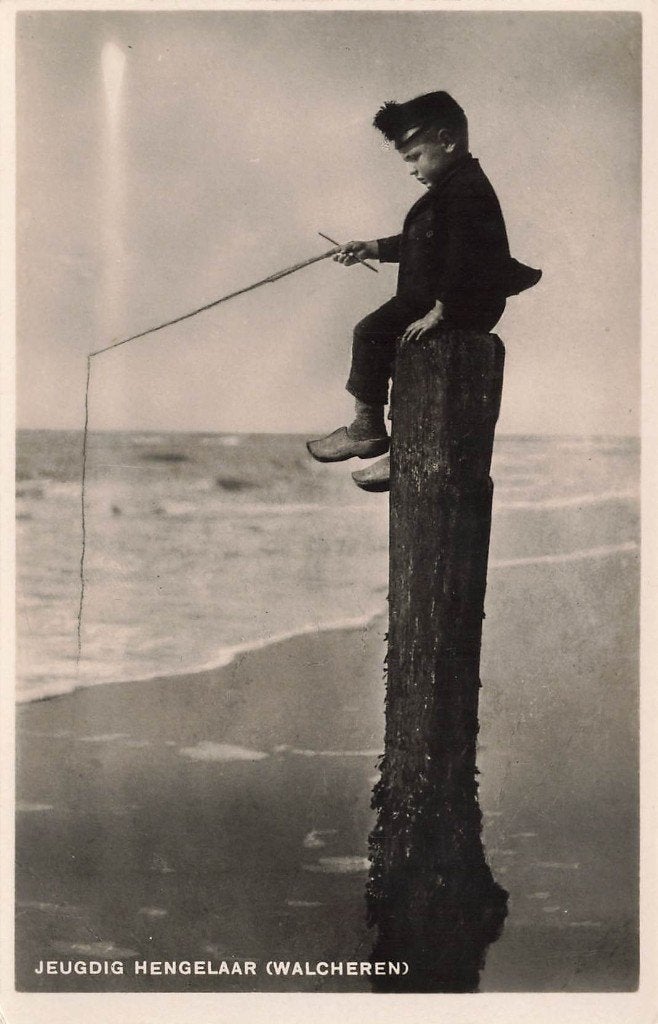 Jeugdige Hengelaar, Walcheren, Ophalen of Verzenden, 1940 tot 1960, Ongelopen, Zeeland