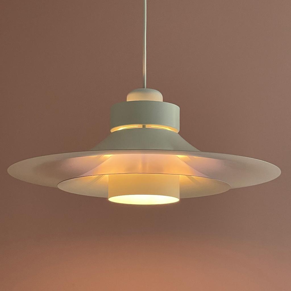 wit vintage Mid Century LAMP E.S. Horn Deens design Poulsen, Huis en Inrichting, Lampen | Hanglampen, Gebruikt, Ophalen of Verzenden