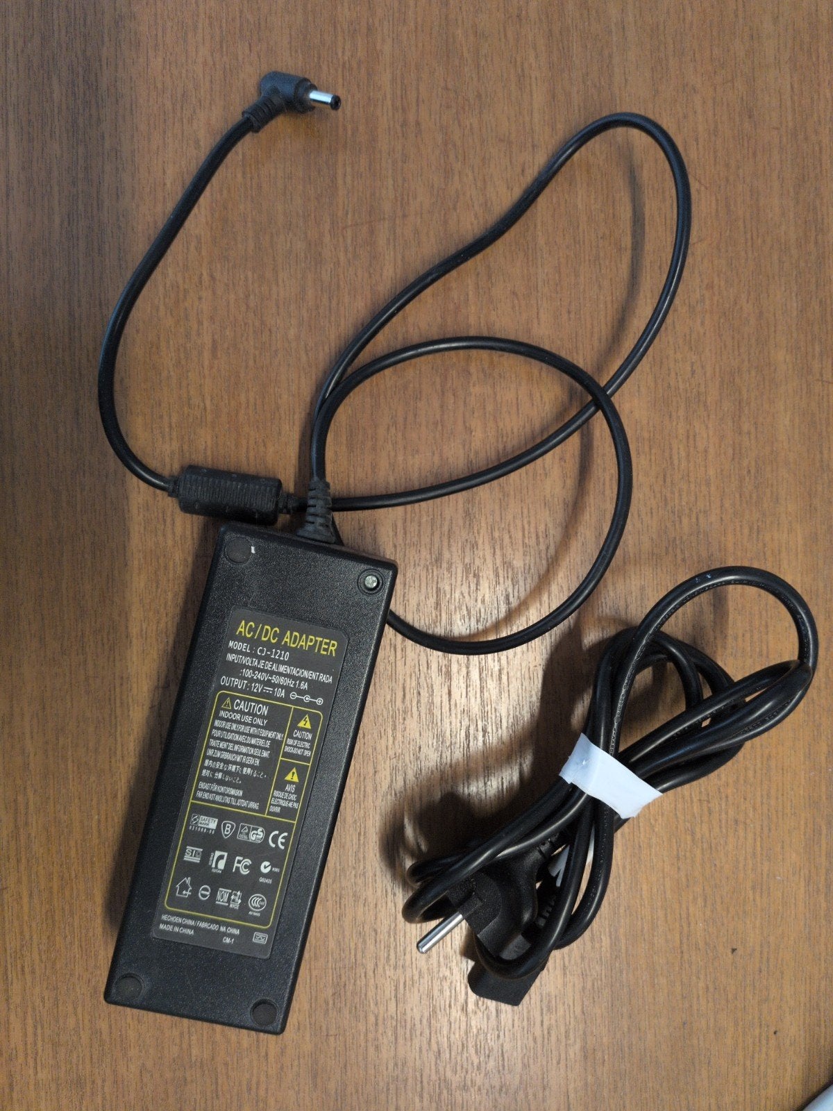 AC/DC Adapter CJ-1210 - 12V 10A Voeding, Ophalen of Verzenden, Gebruikt