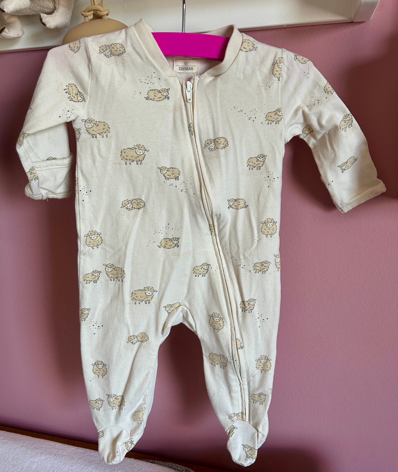 Boxpakje met schaapjes van Zeeman maat 50, Kinderen en Baby's, Babykleding | Maat 50, Ophalen of Verzenden, Zo goed als nieuw