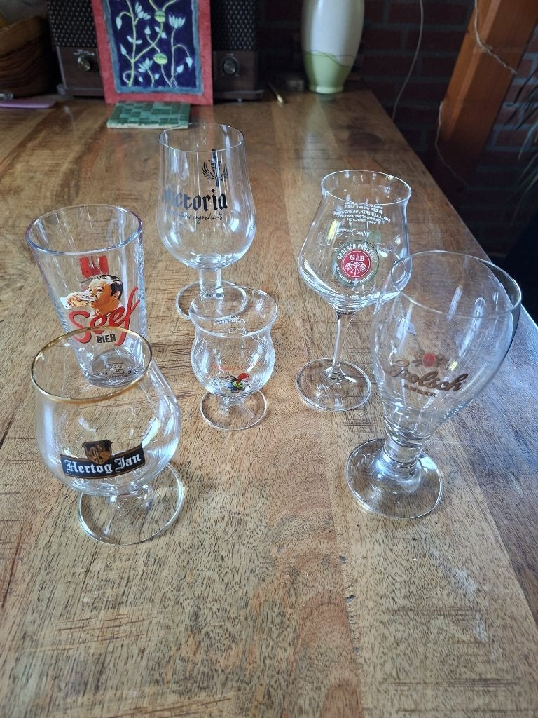 6 Bierglazen speciaalbier, Verzamelen, Biermerken, Ophalen, Zo goed als nieuw, Glas of Glazen, Overige merken