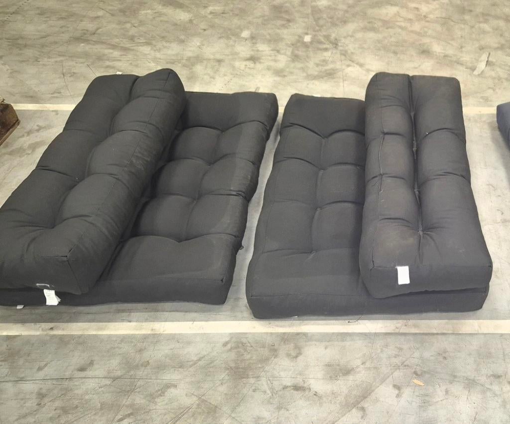 Zwarte Palletkussens - Set van 2, Ophalen of Verzenden, Gebruikt, Zwart, Rechthoekig