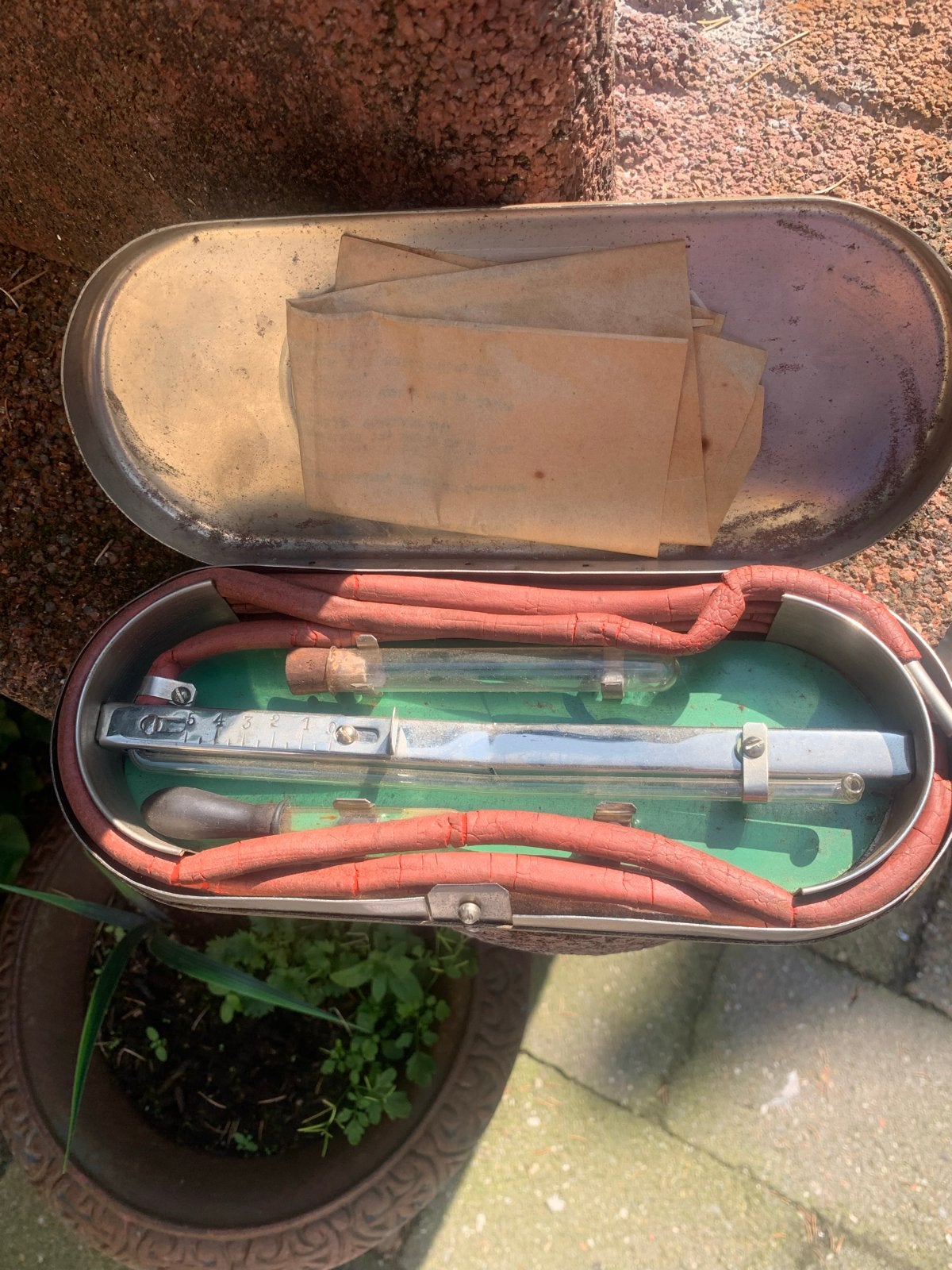 Antieke Gaskachel Tester met Originele Beschrijving, Antiek en Kunst, Ophalen of Verzenden